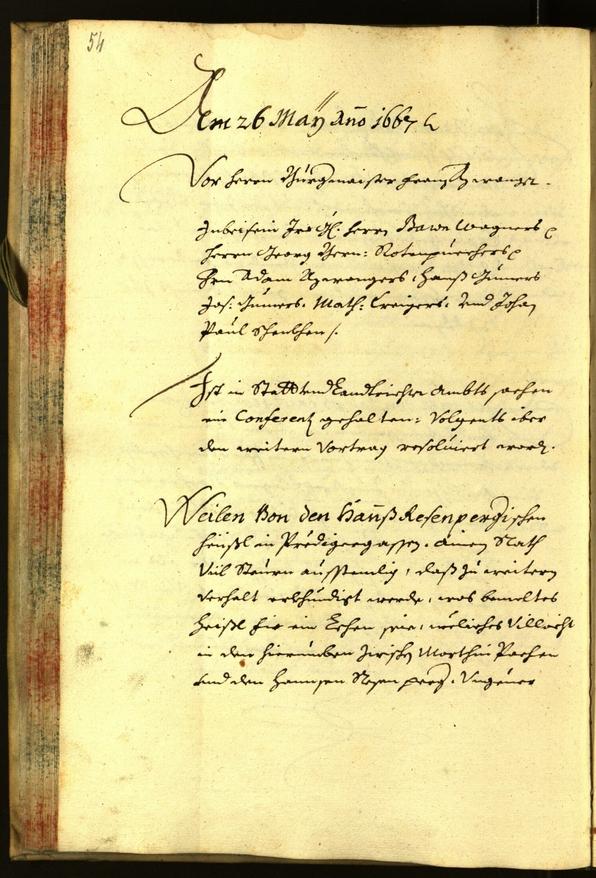 Stadtarchiv Bozen - BOhisto Ratsprotokoll 1667 