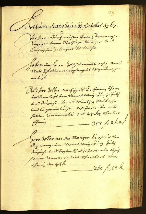 Stadtarchiv Bozen - BOhisto Ratsprotokoll 1667 