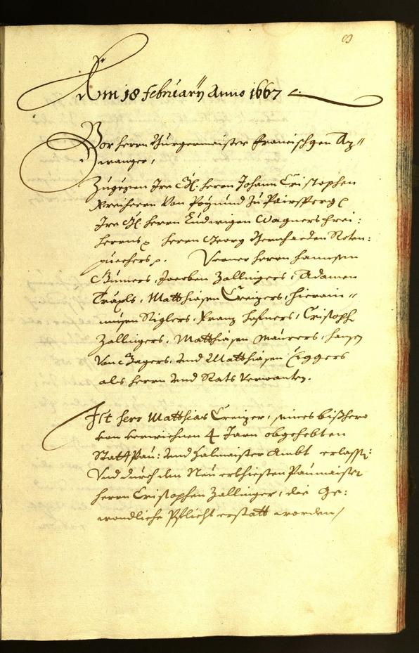 Stadtarchiv Bozen - BOhisto Ratsprotokoll 1667 