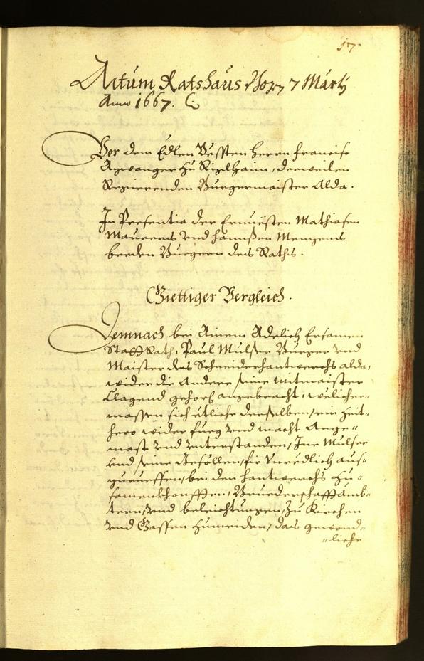 Civic Archives of Bozen-Bolzano - BOhisto Minutes of the council 1667 