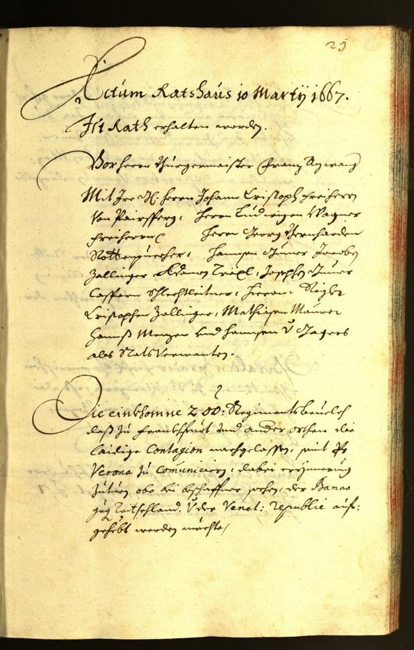 Stadtarchiv Bozen - BOhisto Ratsprotokoll 1667 