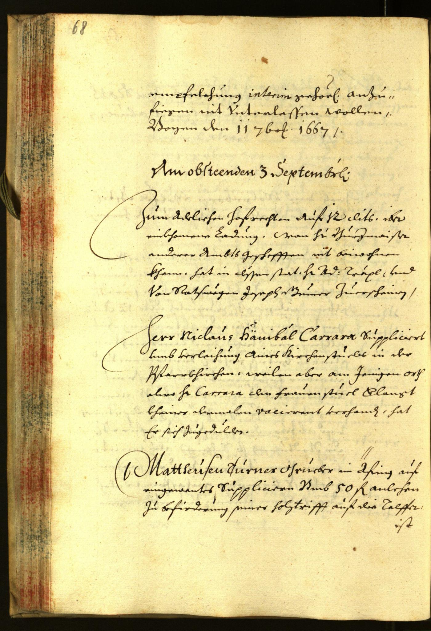 Stadtarchiv Bozen - BOhisto Ratsprotokoll 1667 