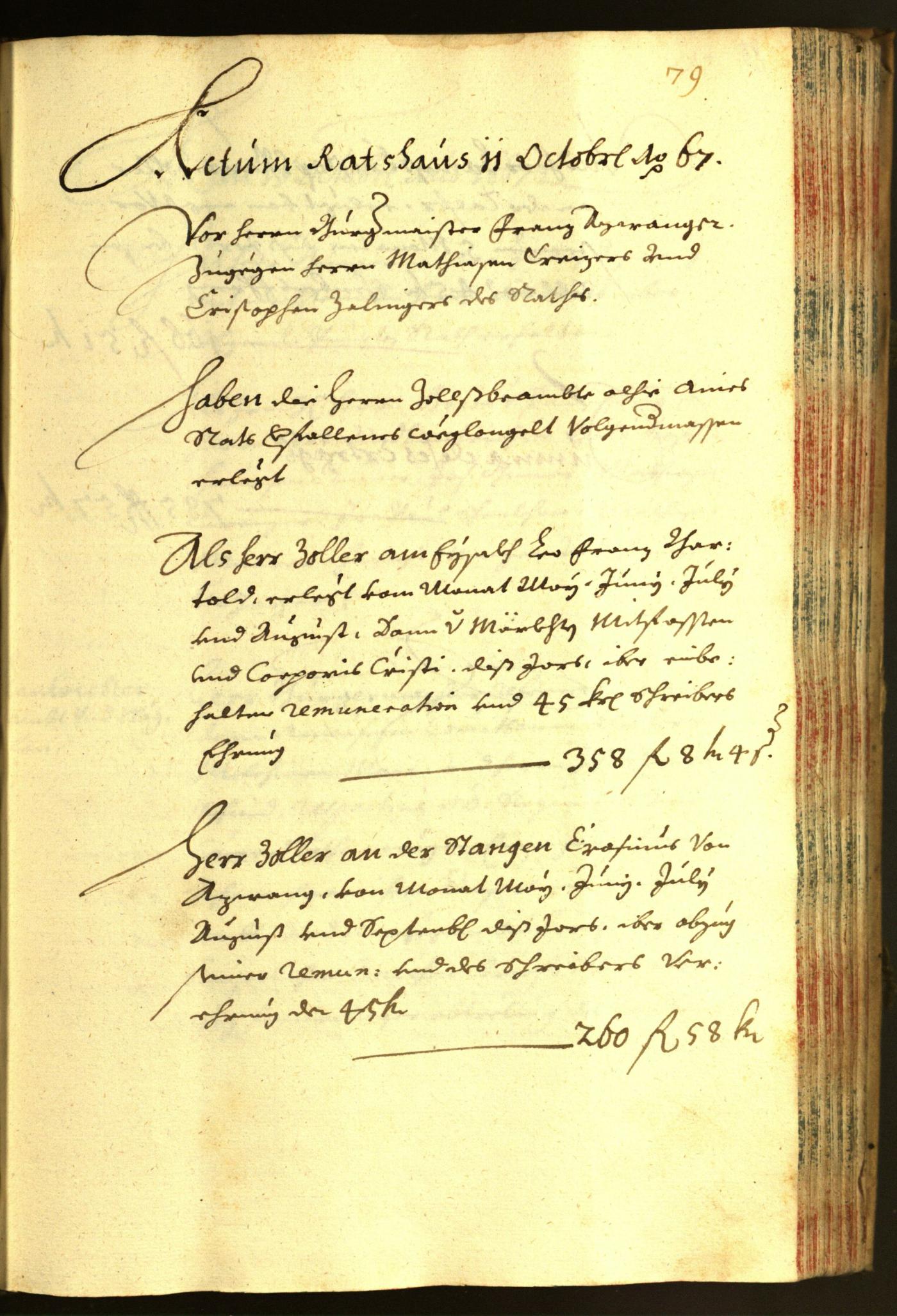 Stadtarchiv Bozen - BOhisto Ratsprotokoll 1667 