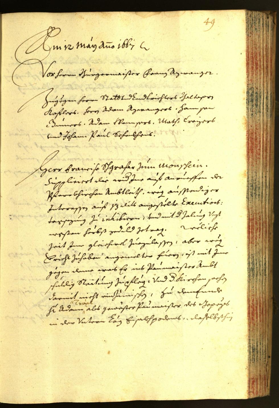 Stadtarchiv Bozen - BOhisto Ratsprotokoll 1667 