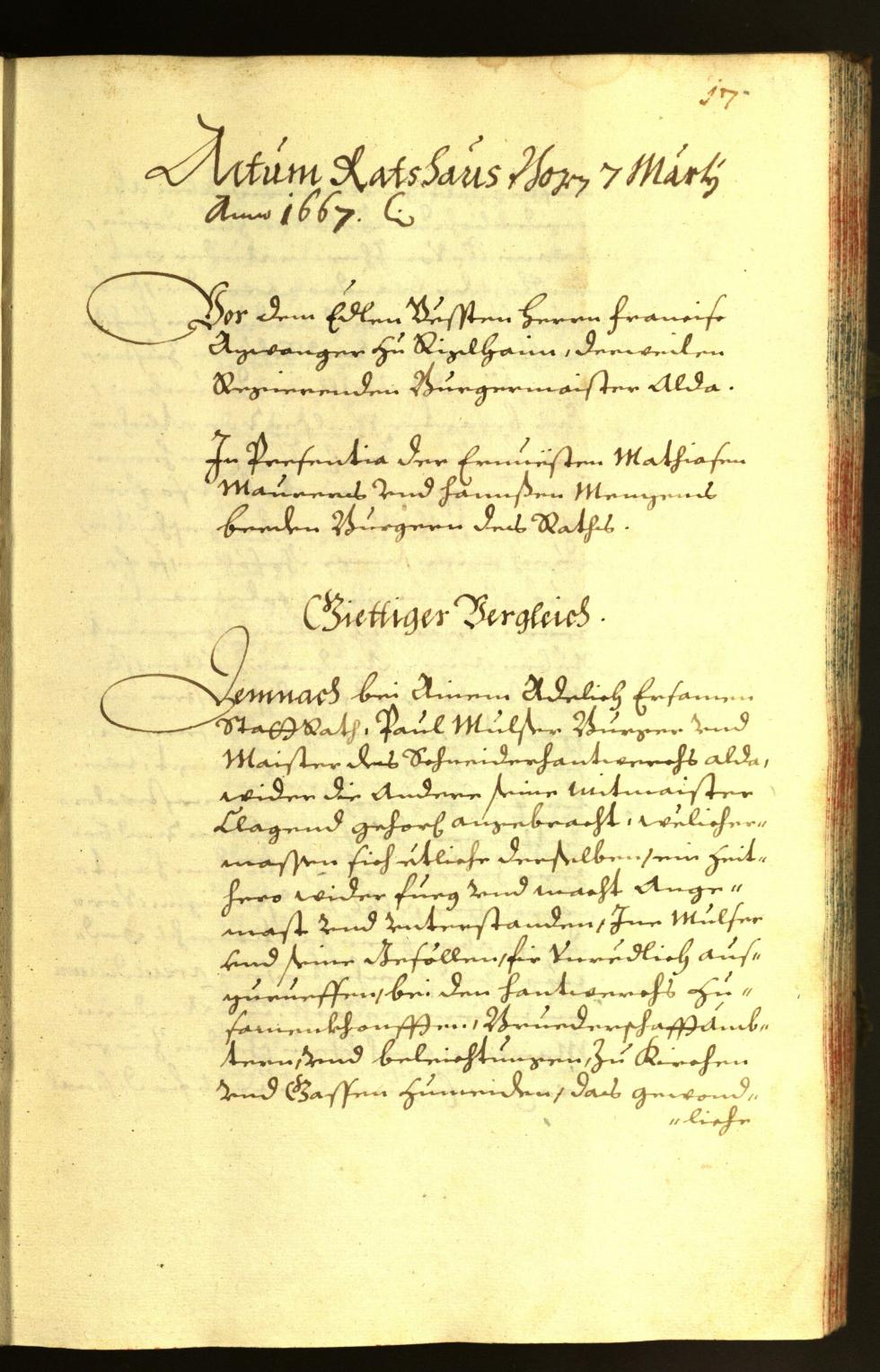 Civic Archives of Bozen-Bolzano - BOhisto Minutes of the council 1667 