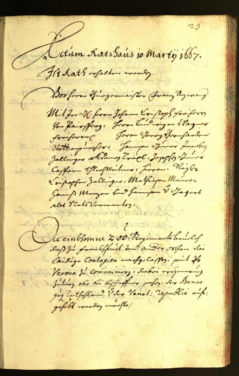 Stadtarchiv Bozen - BOhisto Ratsprotokoll 1667 