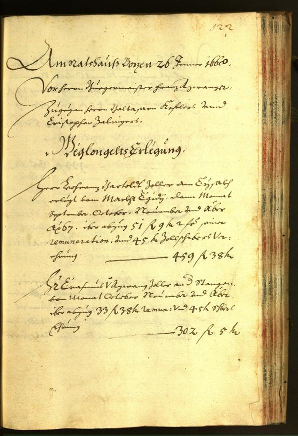 Stadtarchiv Bozen - BOhisto Ratsprotokoll 1668 