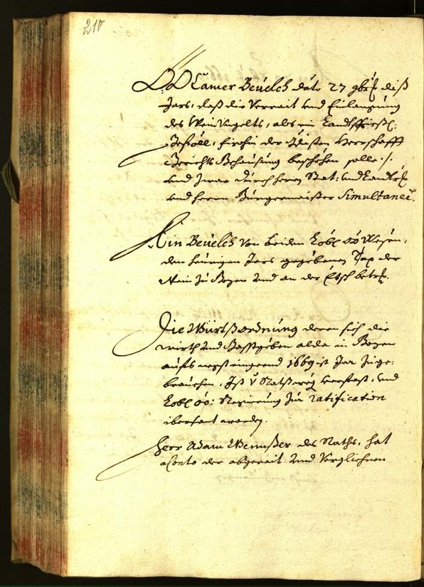 Stadtarchiv Bozen - BOhisto Ratsprotokoll 1668 