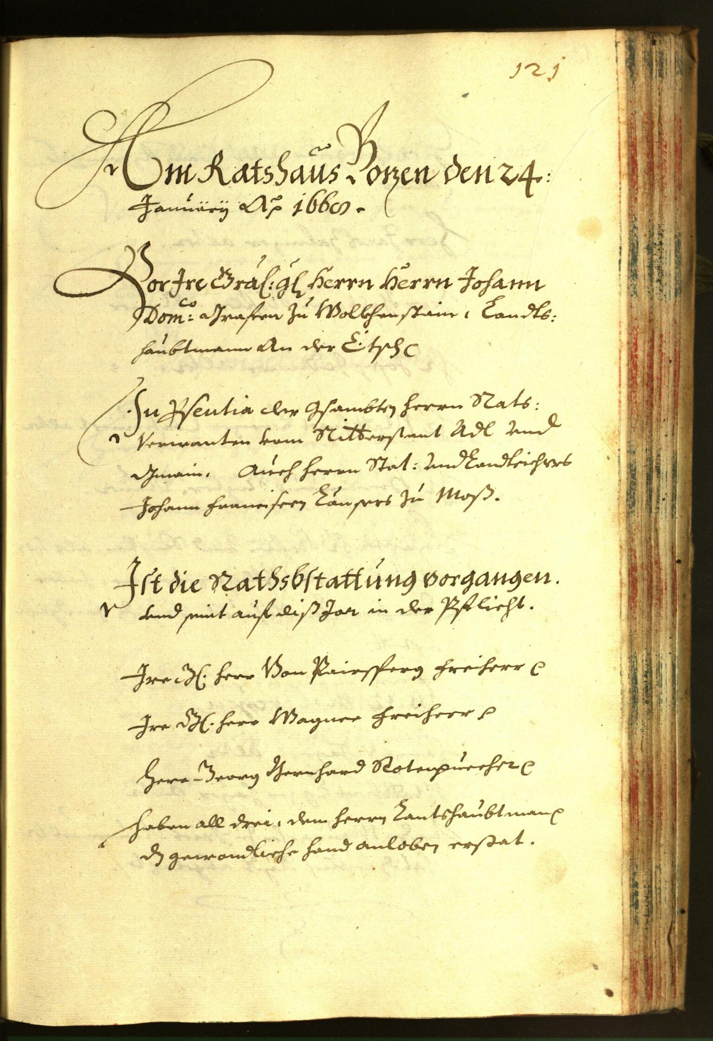 Stadtarchiv Bozen - BOhisto Ratsprotokoll 1668 