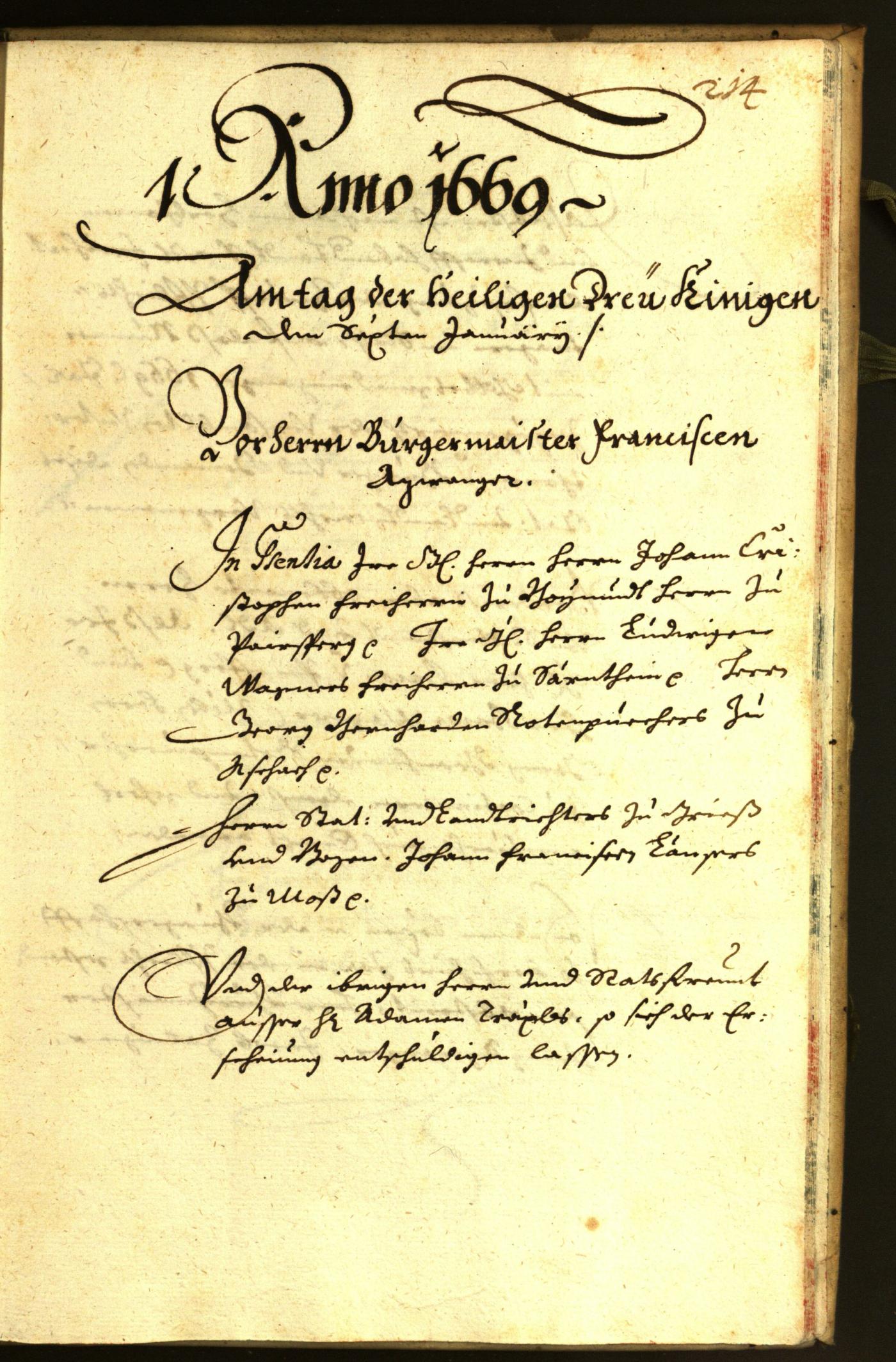 Stadtarchiv Bozen - BOhisto Ratsprotokoll 1668 