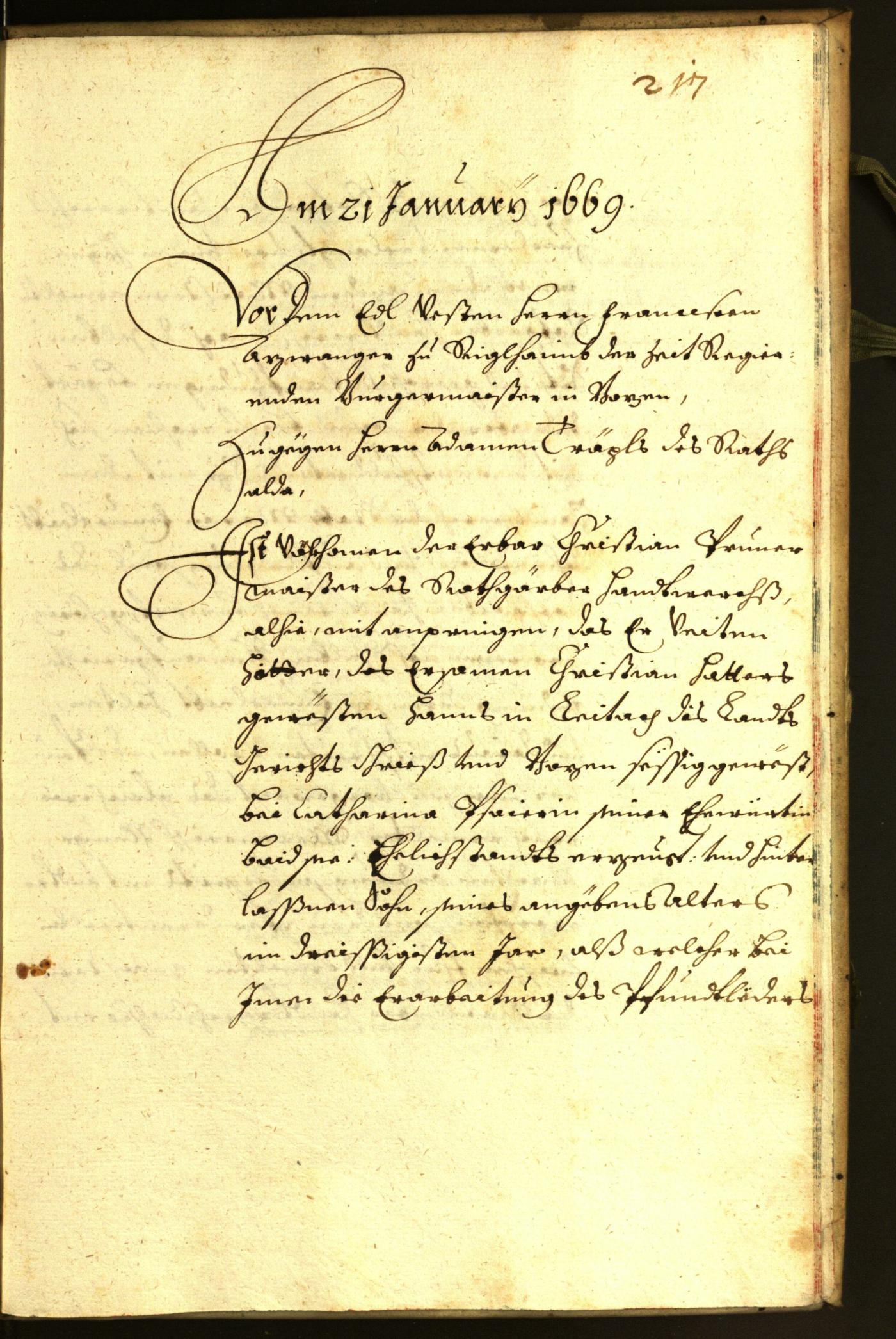 Stadtarchiv Bozen - BOhisto Ratsprotokoll 1668 