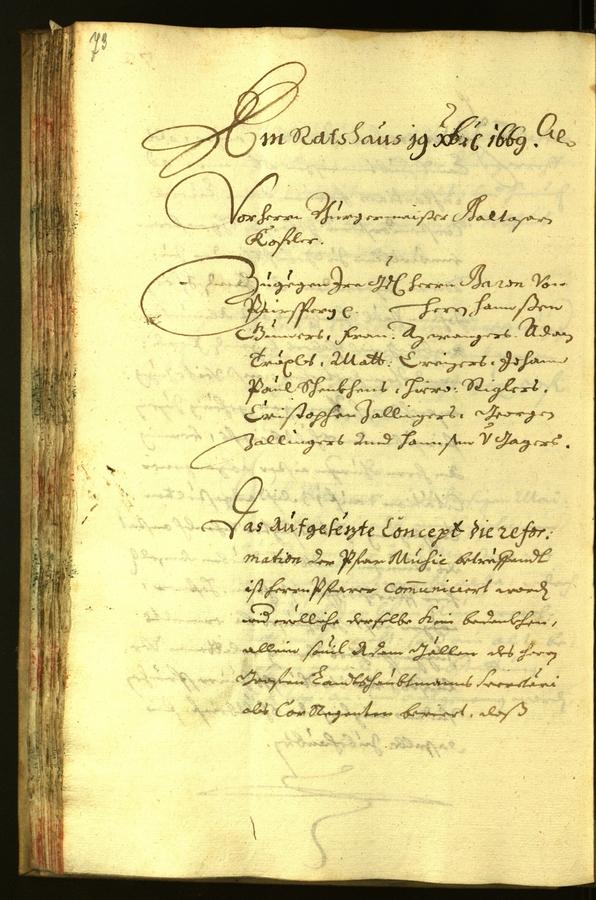 Stadtarchiv Bozen - BOhisto Ratsprotokoll 1669 