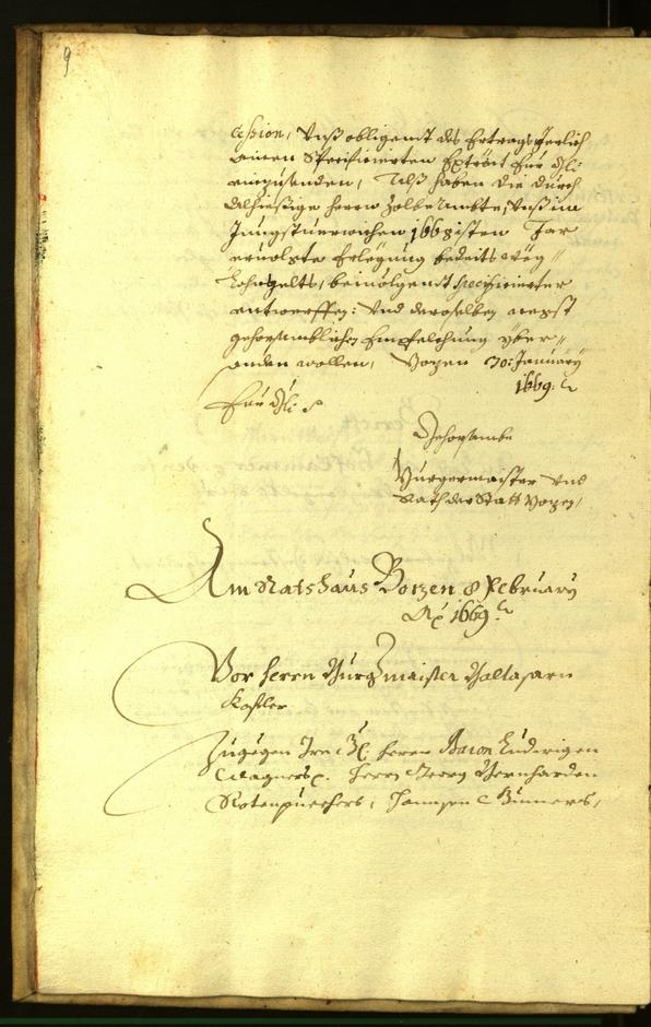 Stadtarchiv Bozen - BOhisto Ratsprotokoll 1669 