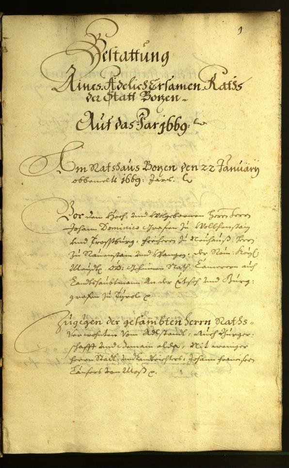 Stadtarchiv Bozen - BOhisto Ratsprotokoll 1669 