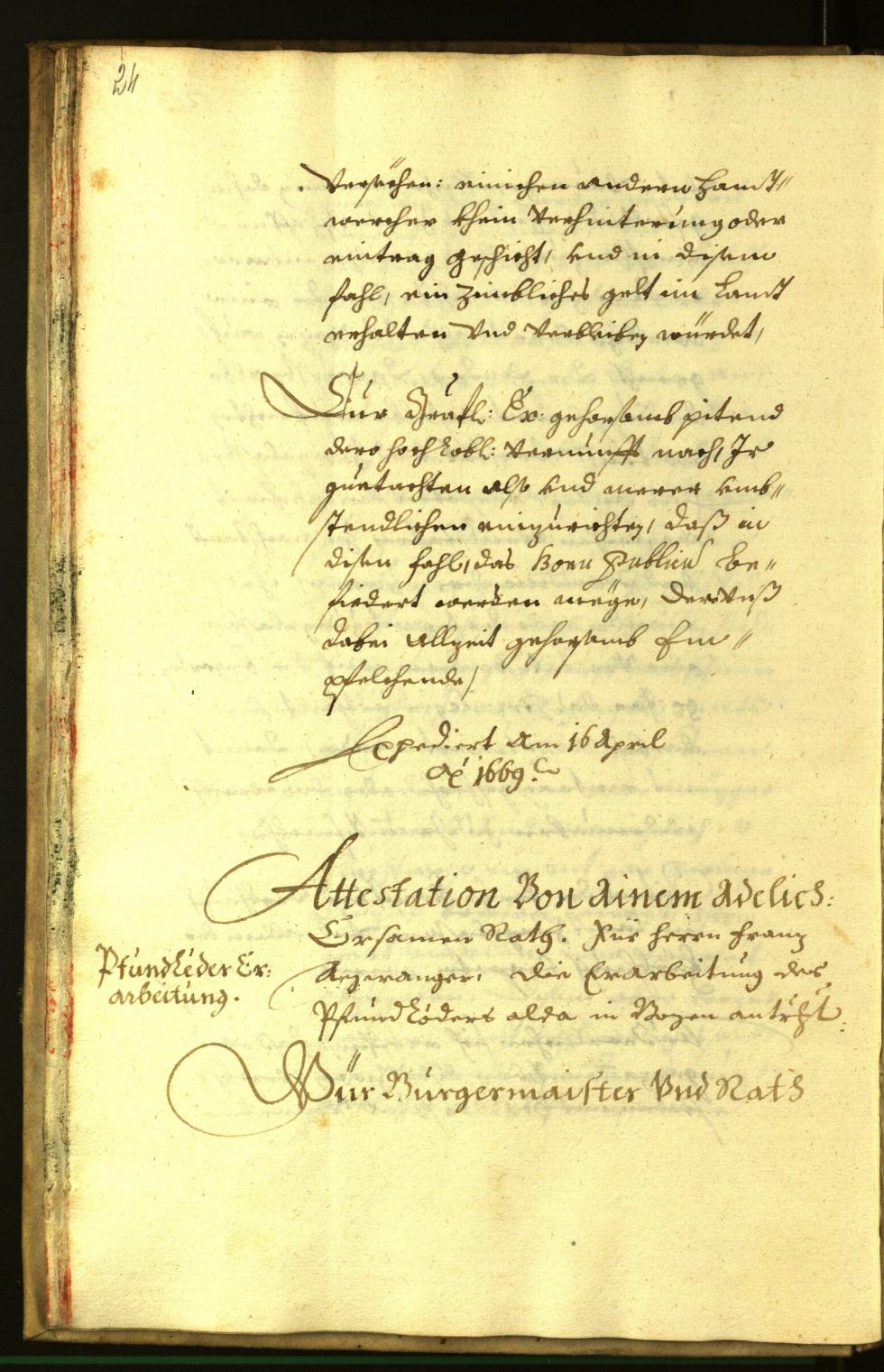 Stadtarchiv Bozen - BOhisto Ratsprotokoll 1669 