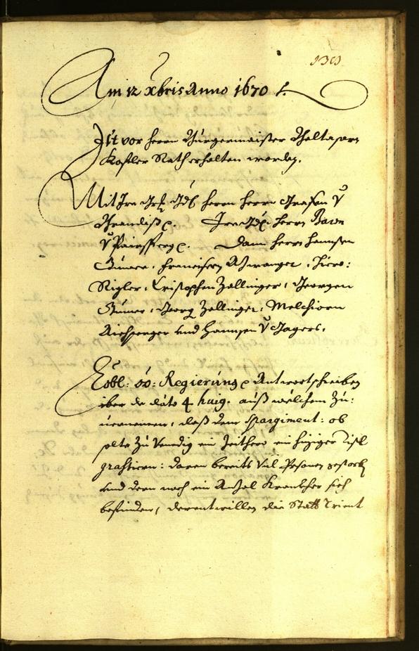 Stadtarchiv Bozen - BOhisto Ratsprotokoll 1670 