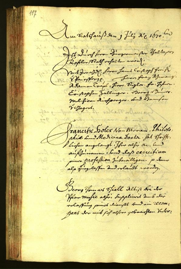 Stadtarchiv Bozen - BOhisto Ratsprotokoll 1670 