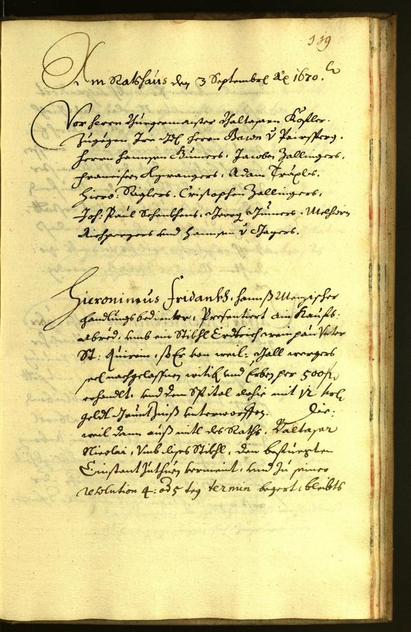 Stadtarchiv Bozen - BOhisto Ratsprotokoll 1670 