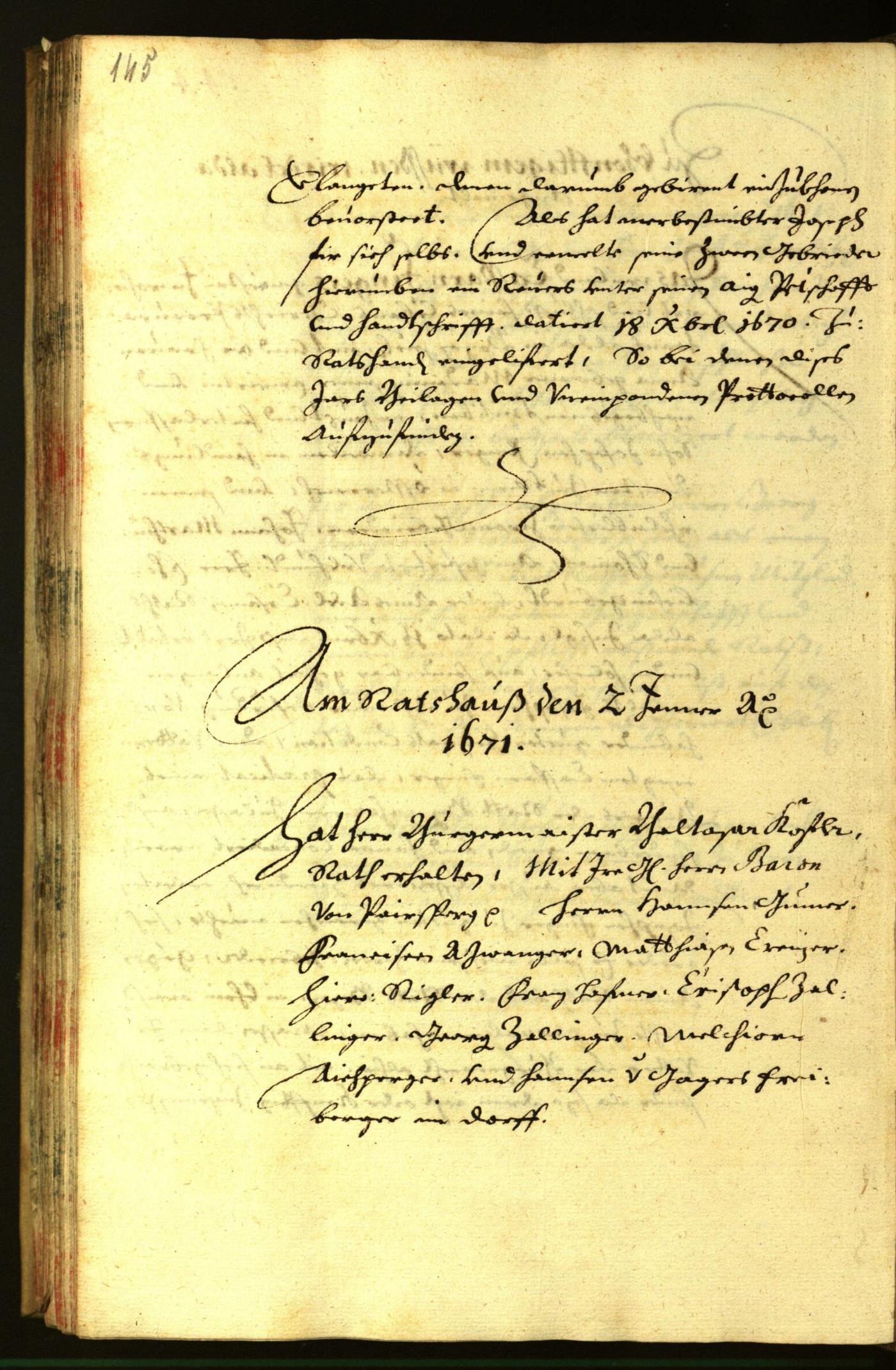 Stadtarchiv Bozen - BOhisto Ratsprotokoll 1670 