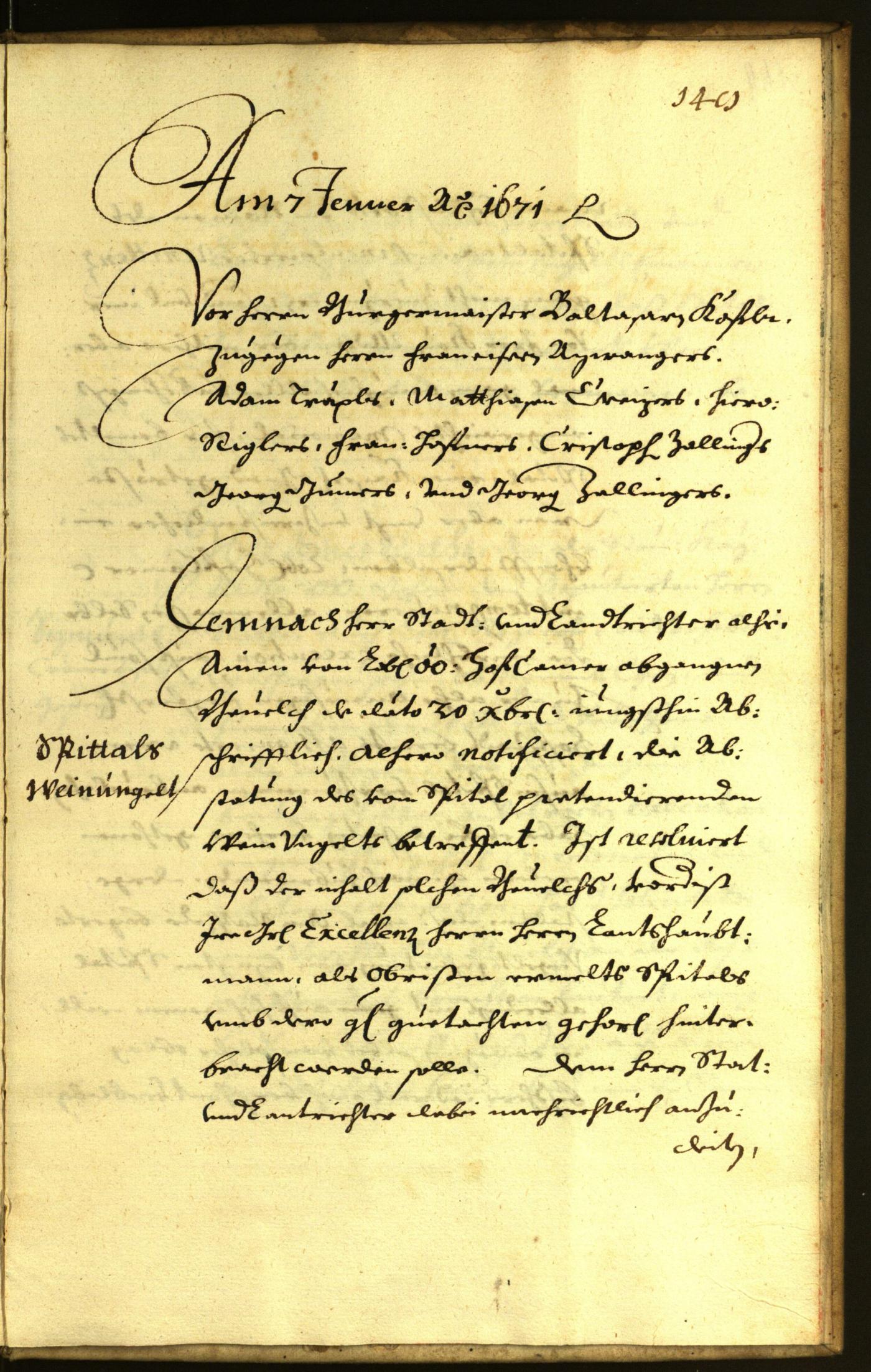 Stadtarchiv Bozen - BOhisto Ratsprotokoll 1670 