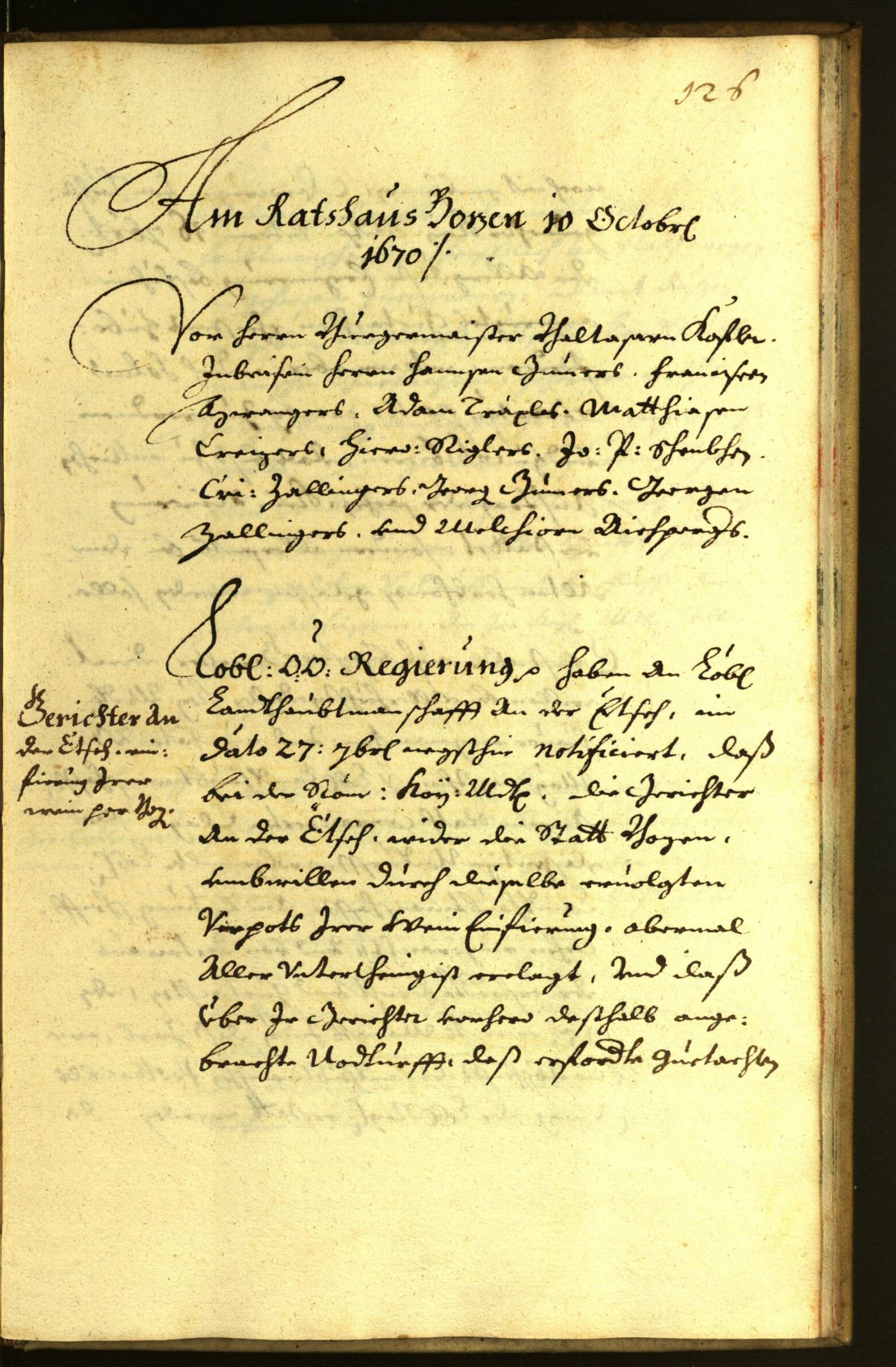 Stadtarchiv Bozen - BOhisto Ratsprotokoll 1670 