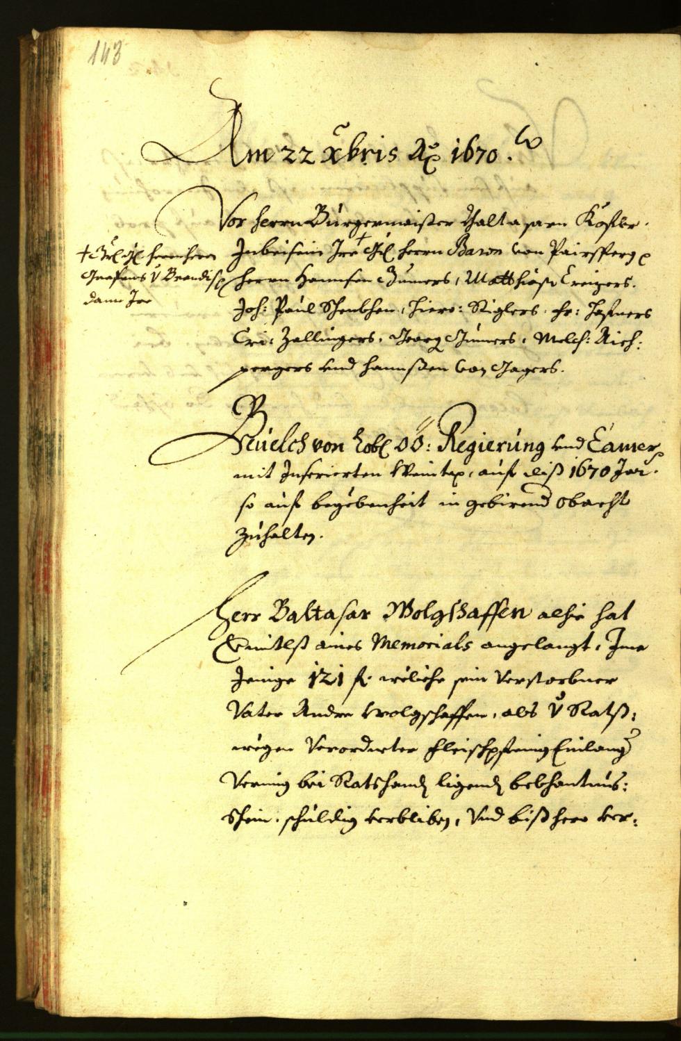 Stadtarchiv Bozen - BOhisto Ratsprotokoll 1670 