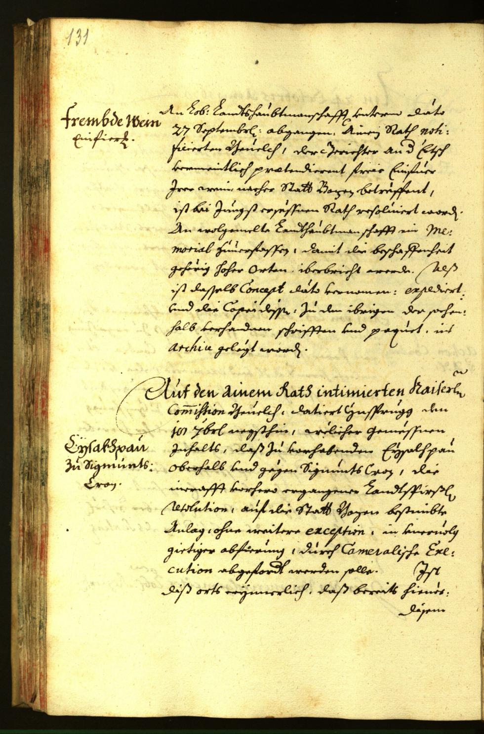 Stadtarchiv Bozen - BOhisto Ratsprotokoll 1670 