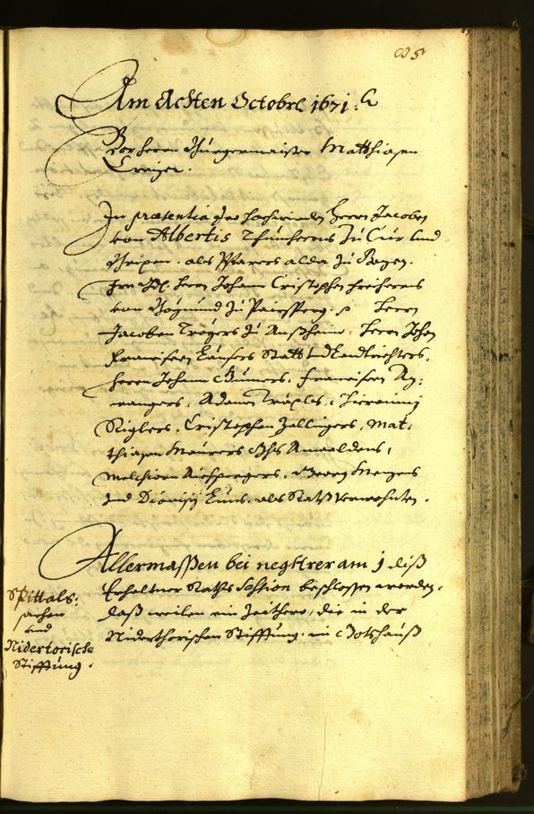 Stadtarchiv Bozen - BOhisto Ratsprotokoll 1671 