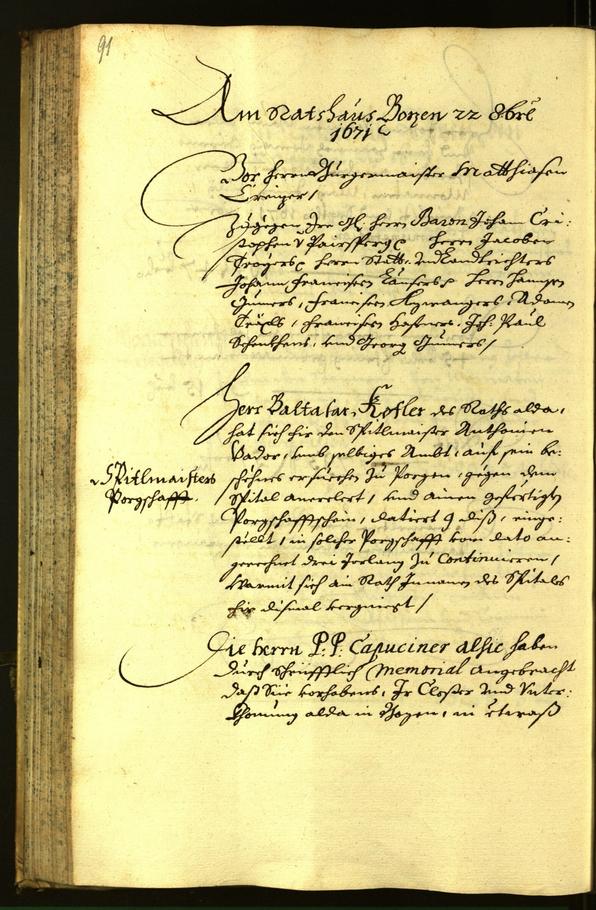 Archivio Storico della Città di Bolzano - BOhisto protocollo consiliare 1671 