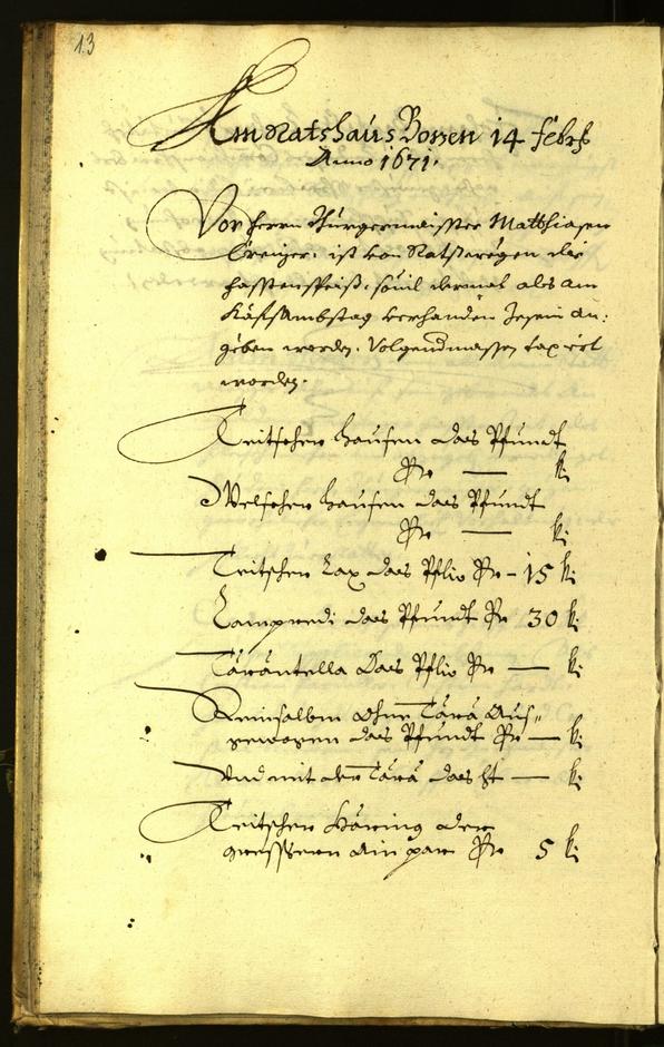 Civic Archives of Bozen-Bolzano - BOhisto Minutes of the council 1671 