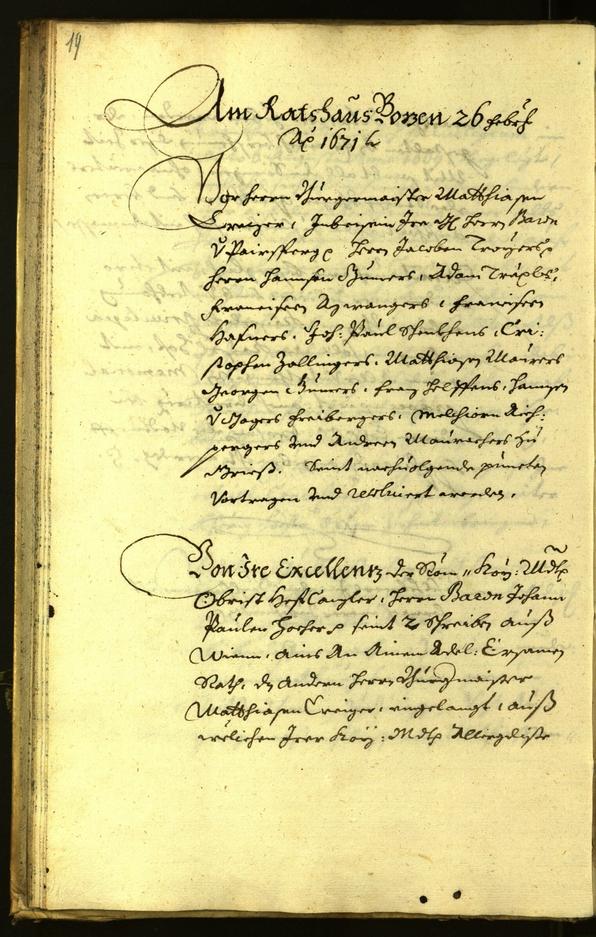 Stadtarchiv Bozen - BOhisto Ratsprotokoll 1671 