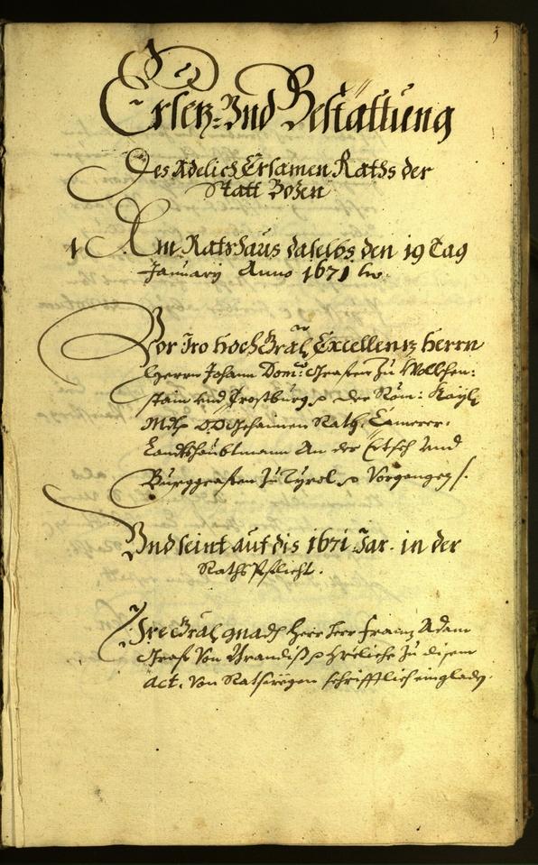 Civic Archives of Bozen-Bolzano - BOhisto Minutes of the council 1671 