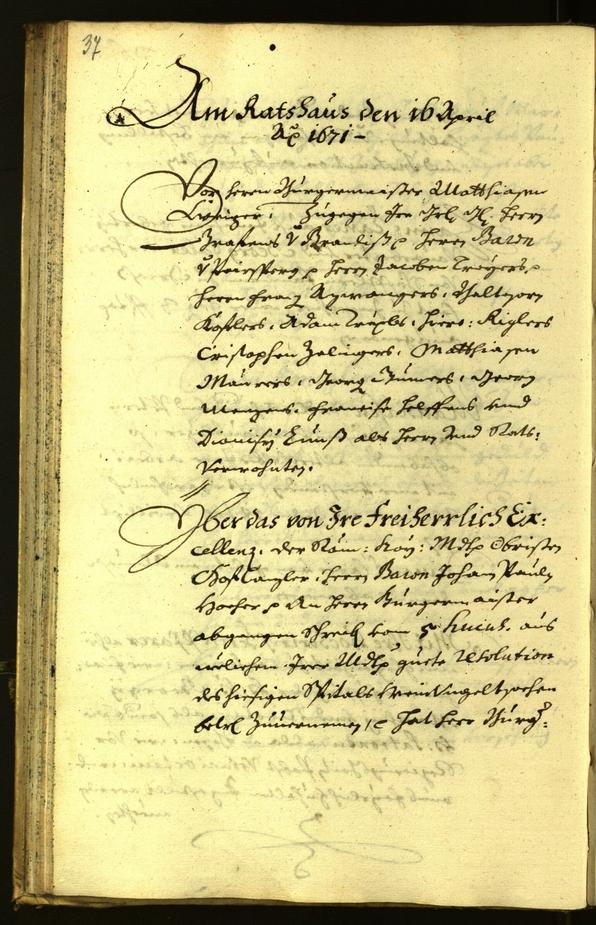 Stadtarchiv Bozen - BOhisto Ratsprotokoll 1671 