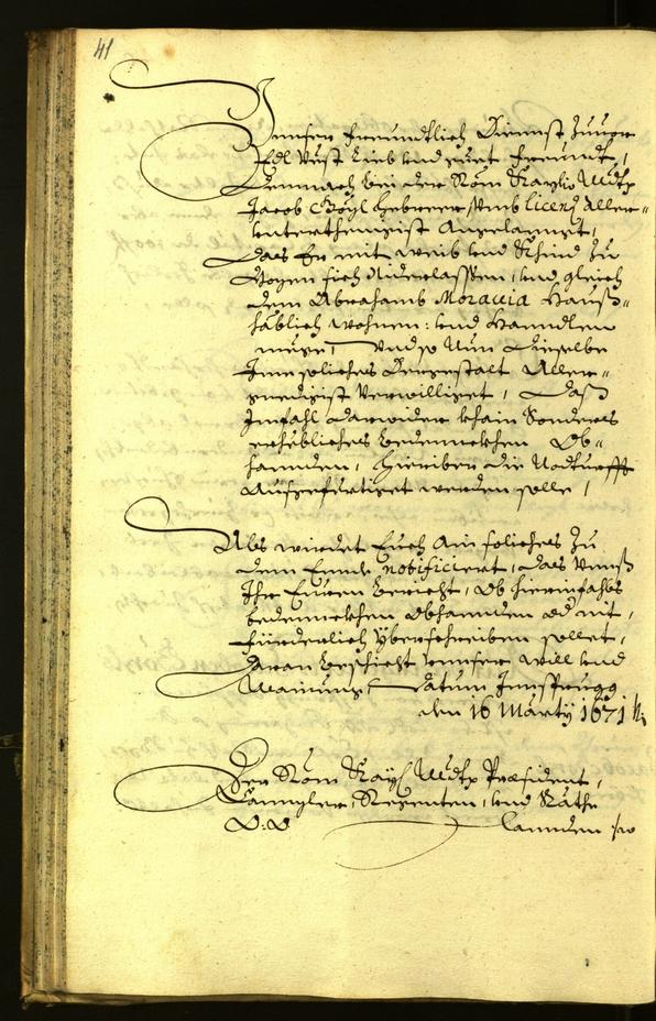 Stadtarchiv Bozen - BOhisto Ratsprotokoll 1671 