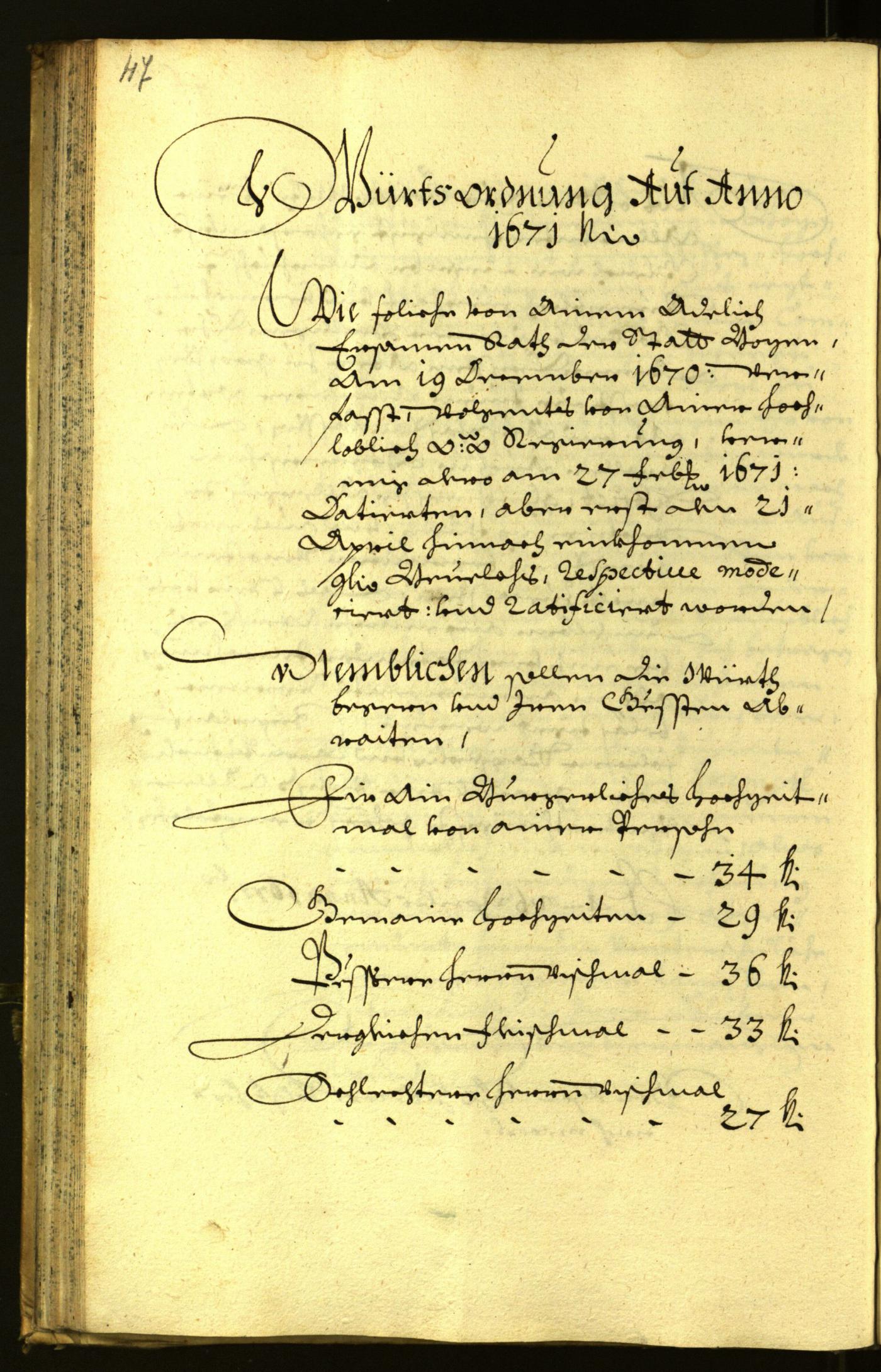 Stadtarchiv Bozen - BOhisto Ratsprotokoll 1671 