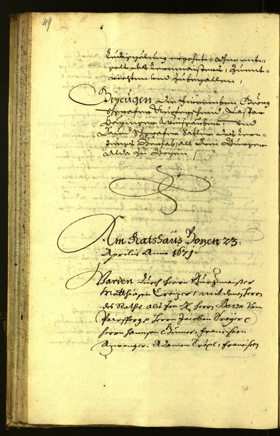 Stadtarchiv Bozen - BOhisto Ratsprotokoll 1671 