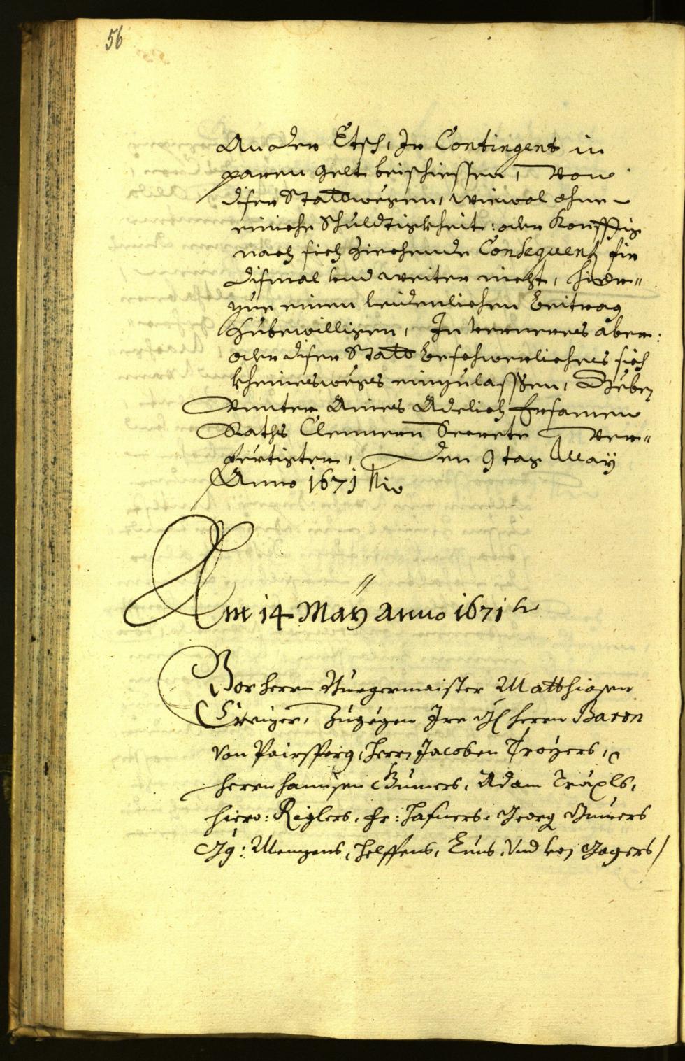 Stadtarchiv Bozen - BOhisto Ratsprotokoll 1671 