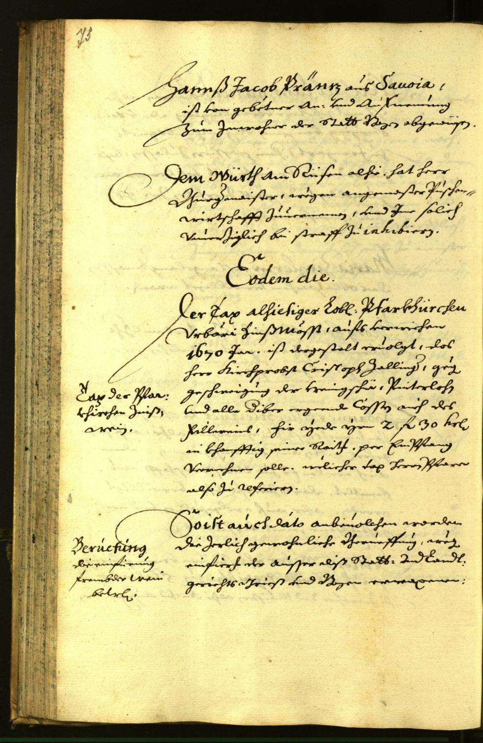 Stadtarchiv Bozen - BOhisto Ratsprotokoll 1671 