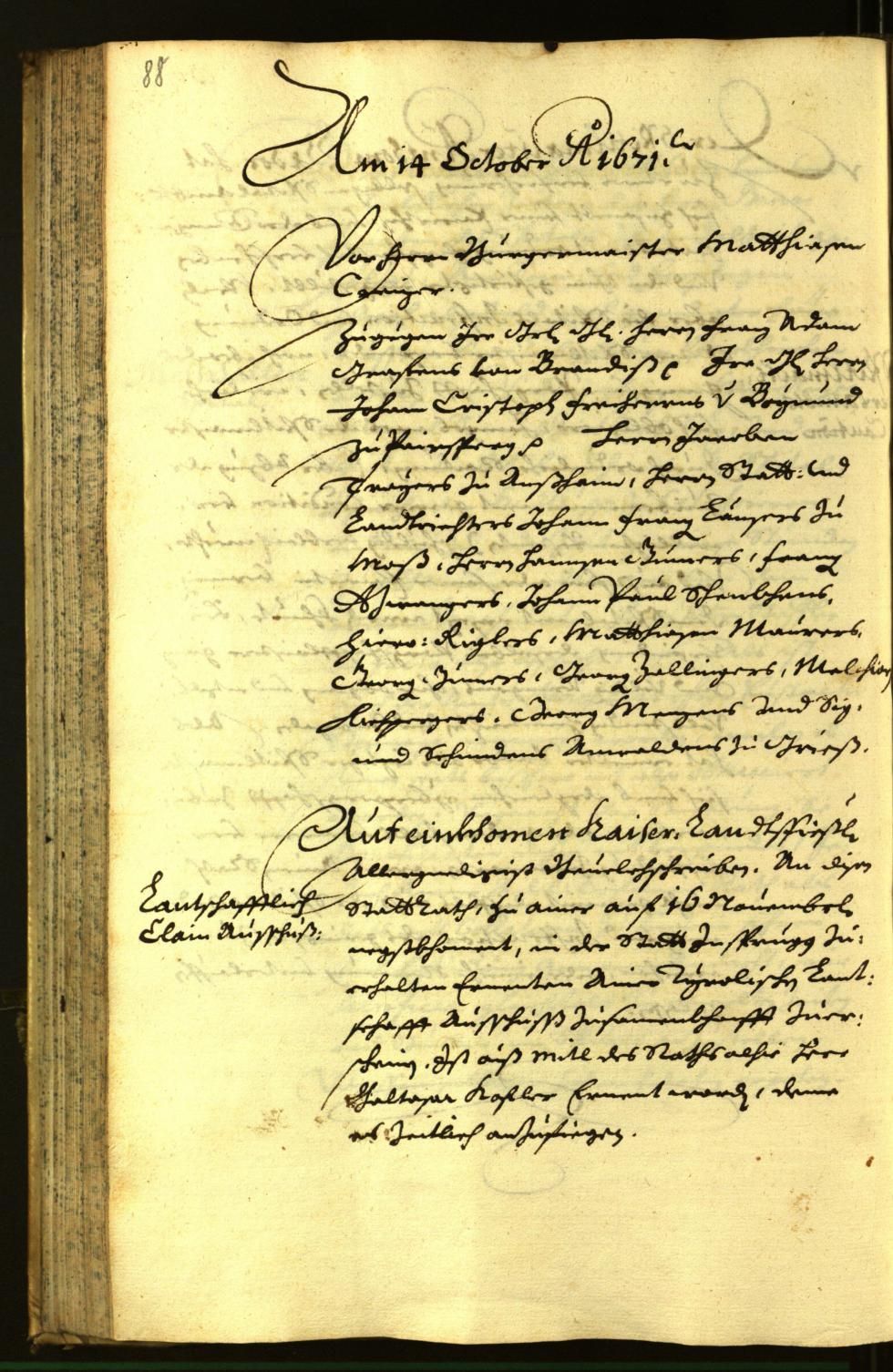 Stadtarchiv Bozen - BOhisto Ratsprotokoll 1671 