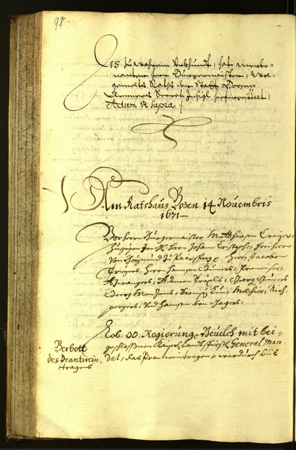 Civic Archives of Bozen-Bolzano - BOhisto Minutes of the council 1671 