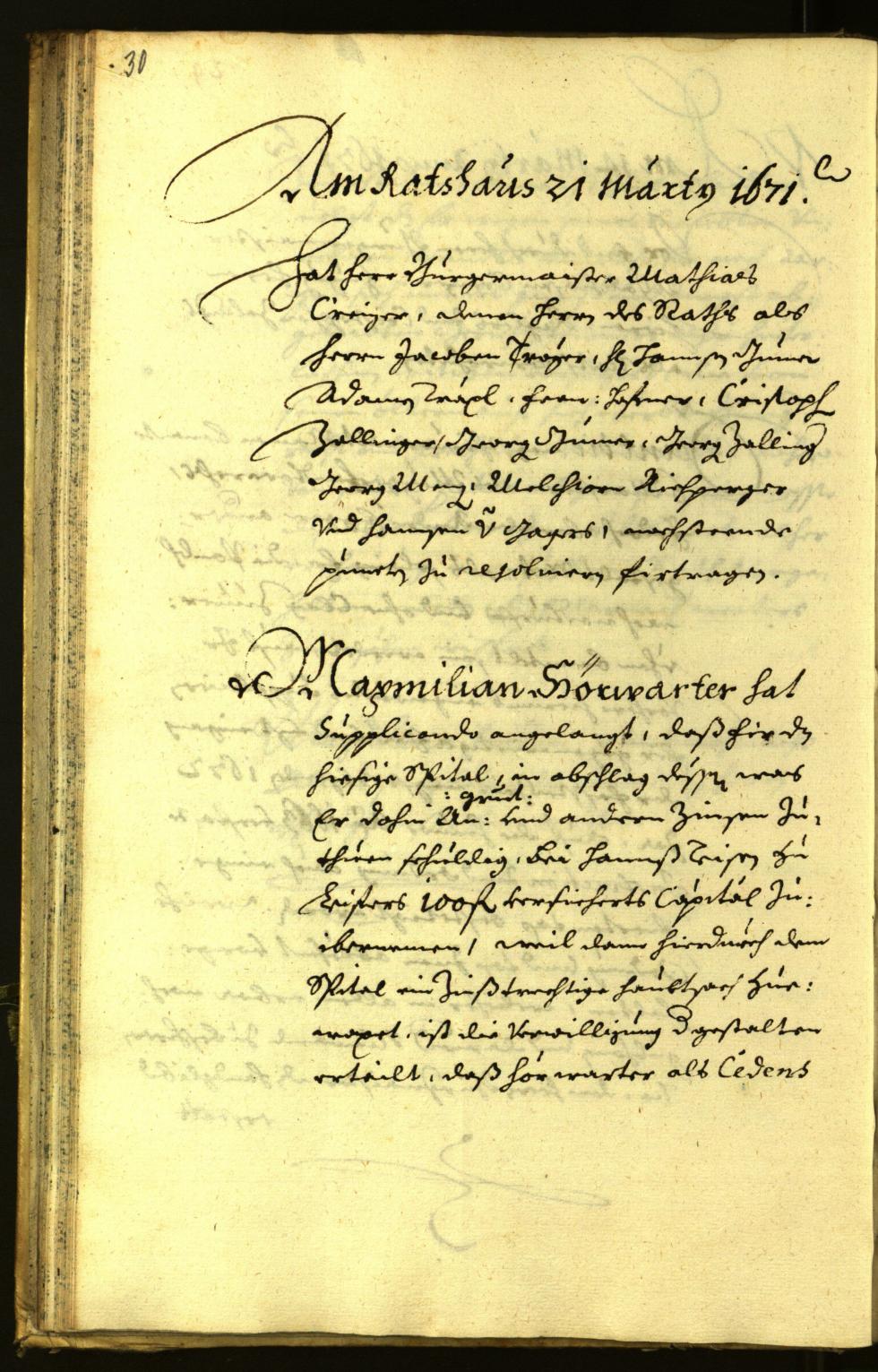 Stadtarchiv Bozen - BOhisto Ratsprotokoll 1671 