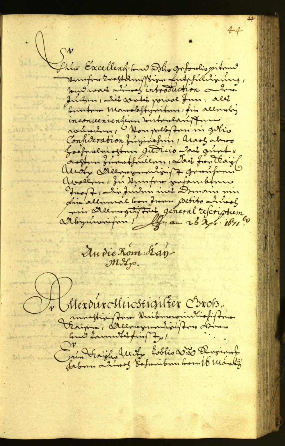 Stadtarchiv Bozen - BOhisto Ratsprotokoll 1671 