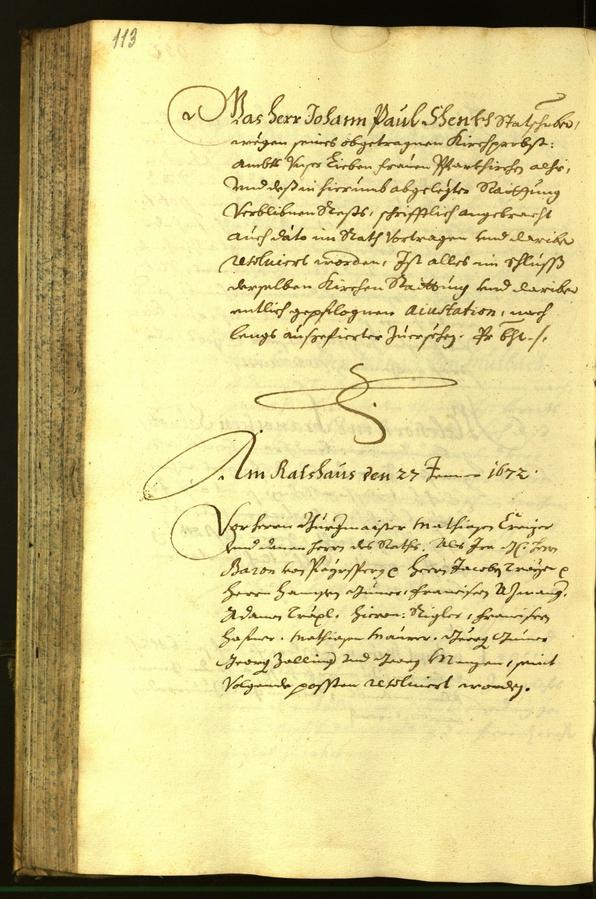 Stadtarchiv Bozen - BOhisto Ratsprotokoll 1672 