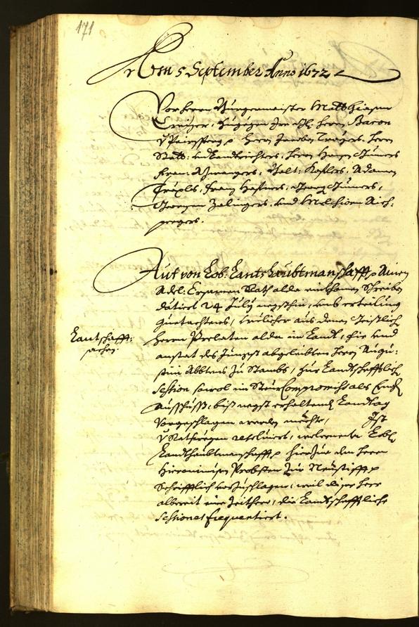 Stadtarchiv Bozen - BOhisto Ratsprotokoll 1672 