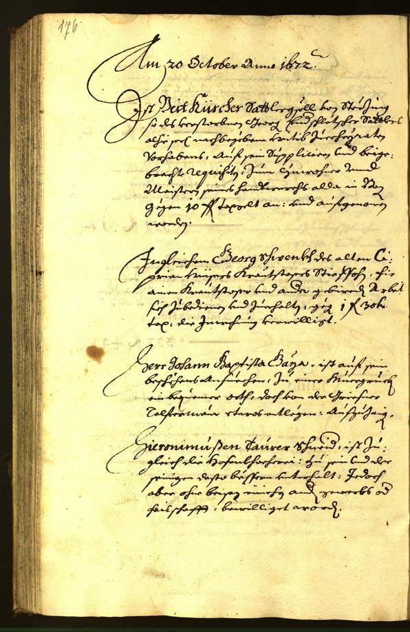 Stadtarchiv Bozen - BOhisto Ratsprotokoll 1672 