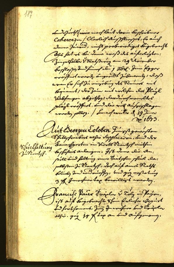 Stadtarchiv Bozen - BOhisto Ratsprotokoll 1672 