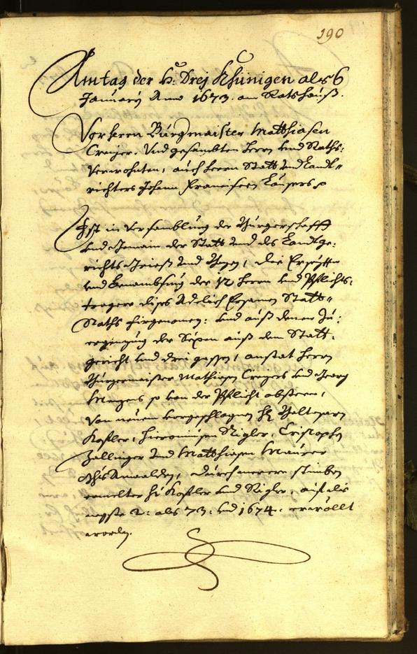 Stadtarchiv Bozen - BOhisto Ratsprotokoll 1672 