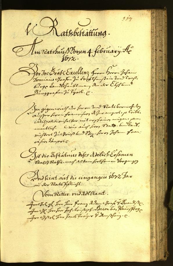 Stadtarchiv Bozen - BOhisto Ratsprotokoll 1672 