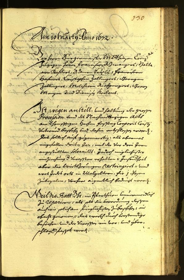 Stadtarchiv Bozen - BOhisto Ratsprotokoll 1672 