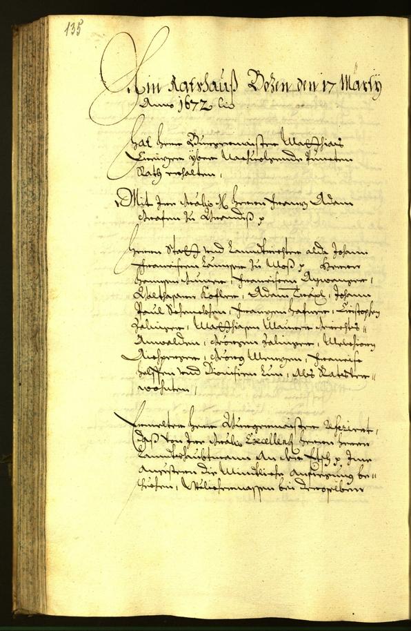 Civic Archives of Bozen-Bolzano - BOhisto Minutes of the council 1672 